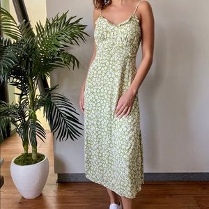 Lulu midi green floral dress brand new